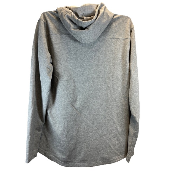 Bylt Hoodie Mens M GrayDrop Cut Hooded Henley Lux Performance Sweatshirt Stretch - Picture 5 of 7